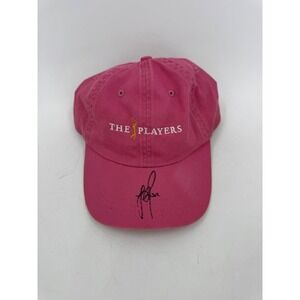 Davis Love Signed Hat The Players Pink Ahead Hat YOUTH SIZE